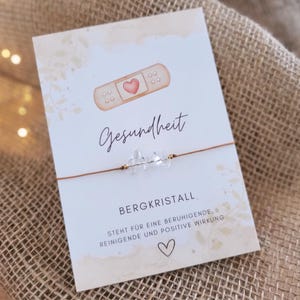 Talisman Armband Bergkristall Gesundheit, Gute Besserung Glückbringer Lieblingsmensch Geschenkidee Genesung Mutmacher Schmuck beste Freundin