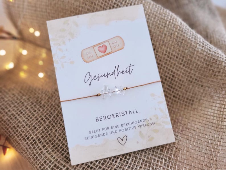 Talisman Armband Bergkristall Gesundheit, Gute Besserung Glückbringer Lieblingsmensch Geschenkidee Genesung Mutmacher Schmuck beste Freundin