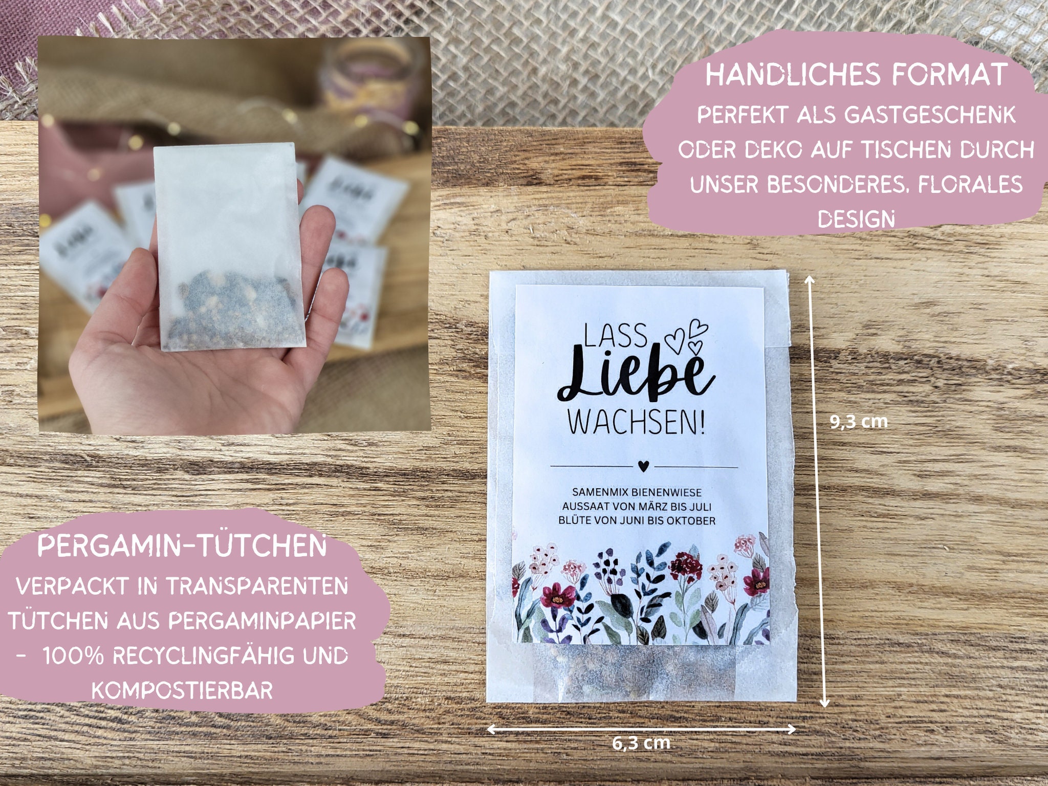 Hochzeit Gastgeschenk Blumensamen, Gastgeschenk Hochzeit Samen