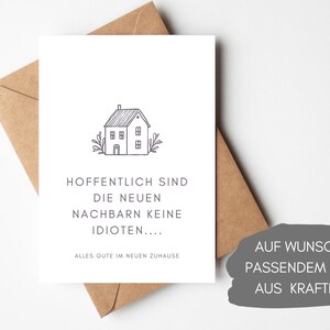 Lustige Einweihungskarte Umzug, Witzig Einweihungsparty Geschenk Haus, Humorvoll Glückwunschkarte Einzug New Home Einweihungsgeschenk Freund