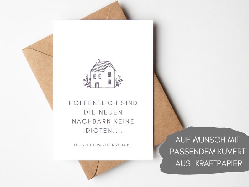 Lustige Einweihungskarte Umzug, Witzig Einweihungsparty Geschenk Haus, Humorvoll Glückwunschkarte Einzug New Home Einweihungsgeschenk Freund