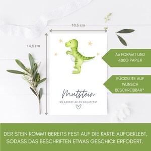 Mutstein Einschulung Junge Dino, Schulkind Mutmacher Geschenk Schulanfang, Füllung Schultüte Glücksbringer, Schulstart Glücksstein Prüfung