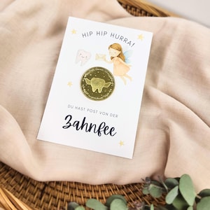 Geschenk von Zahnfee Post Wackelzahn Münze Zahnfee Brief Zahnlücke personalisierbares Geschenk Zahnfee Junge Belohnung Tooth Fairy Idee