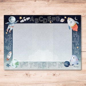 Desk pad children space, A3 drawing pad boy gift idea, paper pad children's room space, gift for school enrollment astro
