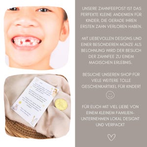 Geschenk von Zahnfee Post Wackelzahn Münze Zahnfee Brief Zahnlücke personalisierbares Geschenk Zahnfee Junge Belohnung Tooth Fairy Idee