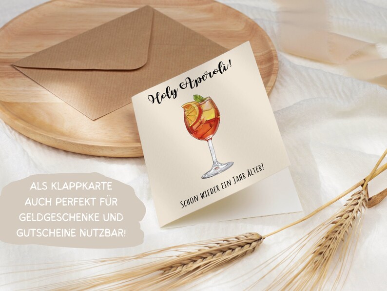Lustige Grußkarte Holy Aperoli, Humorvolle A6 Klappkarte Freundin Happy Birthday, Spritz Geburtstagskarte Freund, Geschenk Glückwunschkarte