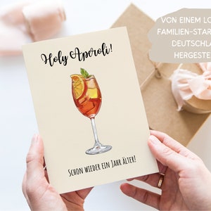 Lustige Grußkarte Holy Aperoli, Humorvolle A6 Klappkarte Freundin Happy Birthday, Spritz Geburtstagskarte Freund, Geschenk Glückwunschkarte
