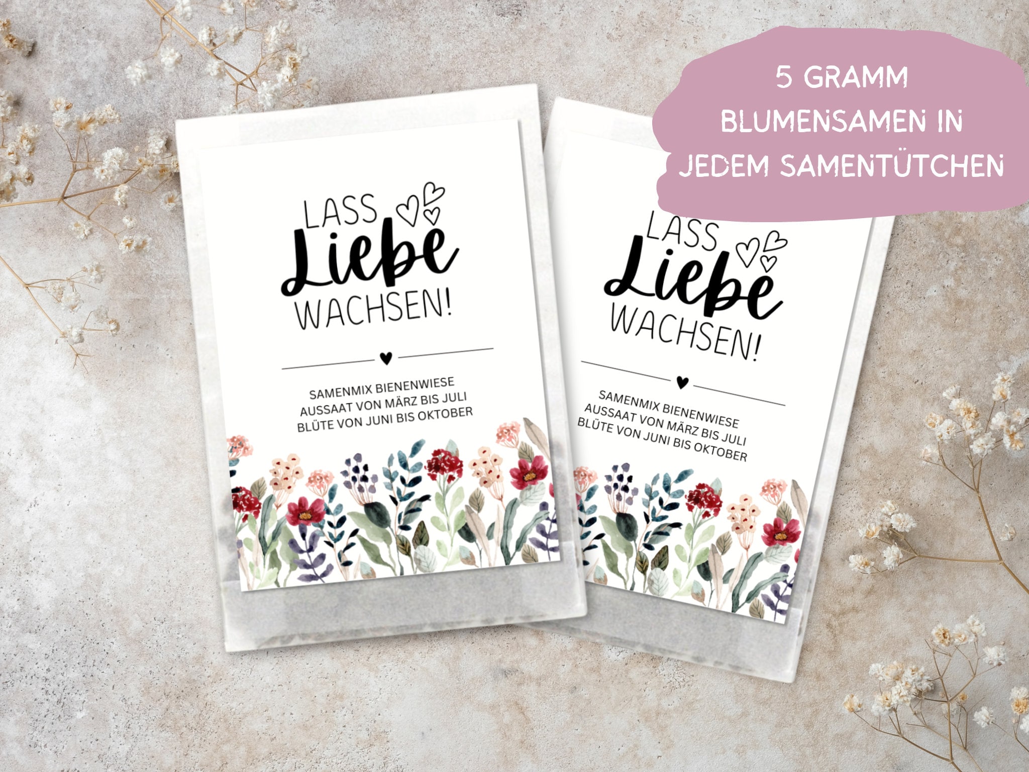 Hochzeit Gastgeschenk Blumensamen, Gastgeschenk Hochzeit Samen