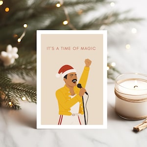 Funny Christmas card singer, Christmas card It's a time of Magic, humorous Christmas greetings friend, funny postcard Christmas singer