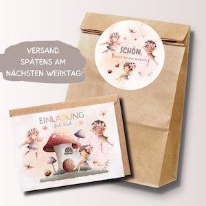 Fee Einladungskarten Gastgeschenktüten Geburtstagsset Fee Geburtstag Party Elfen Einladungen Kindergeburtstag Mädchen, inkl.  Umschläge