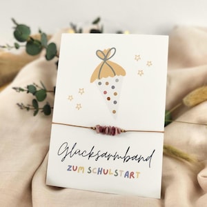 Glücksbringer Einschulung Armband Schultüte Schulkind Mutmacher Geschenk Schulanfang Junge Füllung Mutmacher Schulstart Glücksarmband