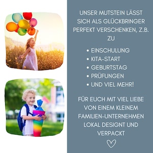 Mutstein Einschulung Junge Rakete, Schulkind Mutmacher Geschenk Schulanfang, Füllung Schultüte Glücksbringer, Schulstart Glücksstein Prüfung afbeelding 8