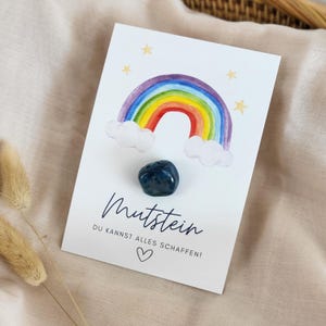 Mutstein Einschulung Junge Regenbogen Schulkind Mutmacher Geschenk Schulanfang Mädchen Füllung Schultüte Glücksbringer Schulstart Glücksstei
