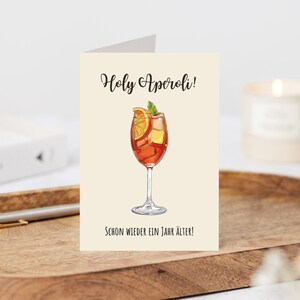Lustige Grußkarte Holy Aperoli, Humorvolle A6 Klappkarte Freundin Happy Birthday, Spritz Geburtstagskarte Freund, Geschenk Glückwunschkarte