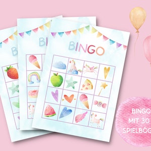 Unicorn Bingo Game for Kids - Instant Download Game Idea for Children&#39;s Birthdays - Activity for Girls and Boys