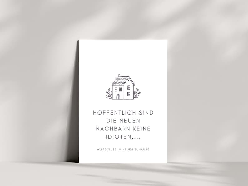 Lustige Einweihungskarte Umzug, Witzig Einweihungsparty Geschenk Haus, Humorvoll Glückwunschkarte Einzug New Home Einweihungsgeschenk Freund