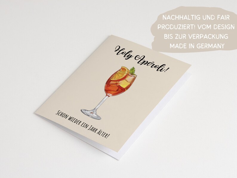 Lustige Grußkarte Holy Aperoli, Humorvolle A6 Klappkarte Freundin Happy Birthday, Spritz Geburtstagskarte Freund, Geschenk Glückwunschkarte