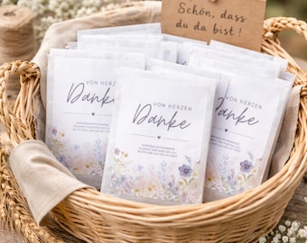 Hochzeit Gastgeschenk Blumensamen Danke Boho Wildblumen Tischdeko Taufe Samen Nachhaltige Samentüten Kommunion Konfirmation Dankeschön Gäste