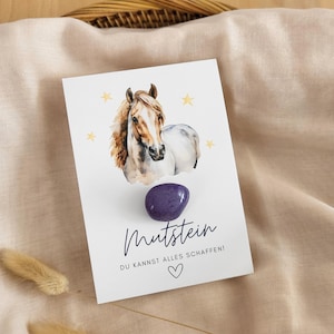 Mutstein Einschulung Mädchen Pferd Schulkind Mutmacher Geschenk Schulanfang Füllung Schultüte Glücksbringer Schulstart Glücksstein Reiten