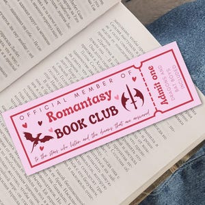 Lesezeichen Romantasy Book Club Ticket, Geschenk Romantic Fantasy Book Lover, Booktok Spicy Romance Girl Bücherwurm Geschenkidee Bookmark