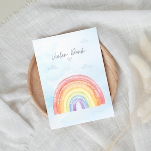 Lehrerin Dankeskarte Regenbogen A6, Geschenk Abschied Grundschule Klappkarte, Klassenlehrerin Dankeschön Grußkarte Abschiedsgeschenk