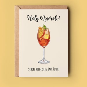 Lustige Grußkarte Holy Aperoli, Humorvolle A6 Klappkarte Freundin Happy Birthday, Spritz Geburtstagskarte Freund, Geschenk Glückwunschkarte