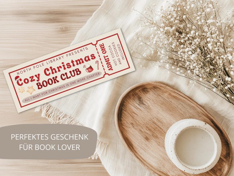 Lesezeichen Weihnachten Christmas Book Club Geschenk Book Girl Bookmark Weihnachtsgeschenk Christmas Romance Bücherwurm Book Merch Book Tok