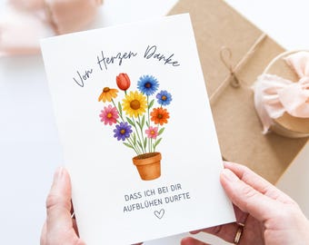 Tarjeta de agradecimiento para guardería, regalo de despedida para maestra, agradecimiento para jardín de infancia, flores, tarjeta, despedida para niñera, regalo de despedida para guardería, guardería
