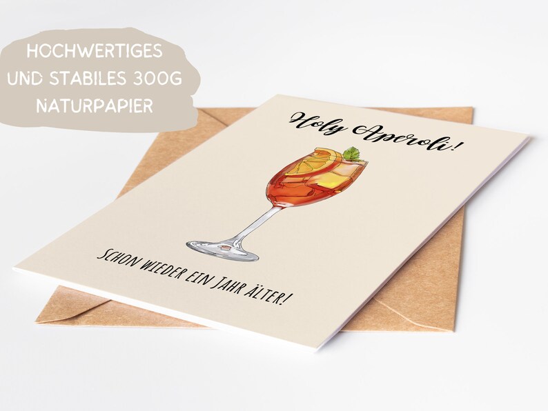 Lustige Grußkarte Holy Aperoli, Humorvolle A6 Klappkarte Freundin Happy Birthday, Spritz Geburtstagskarte Freund, Geschenk Glückwunschkarte