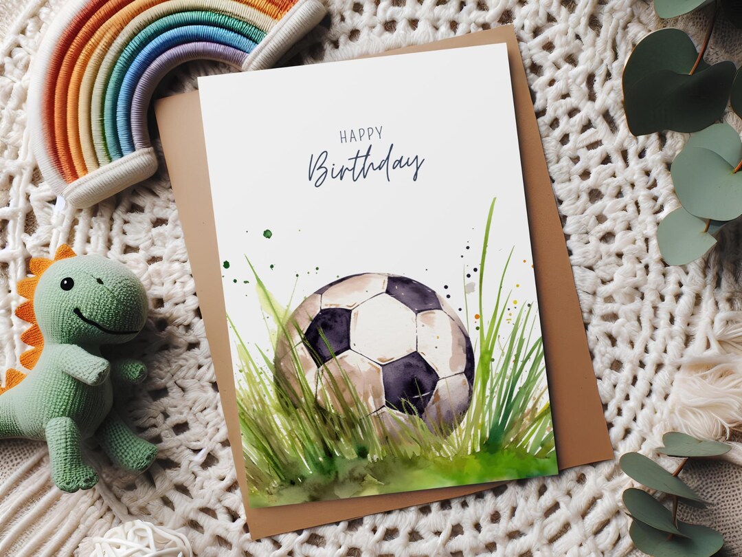Nigel Quiney Geburtstagskarte Für Ihn | Fußball-Design Mit Goldfolie | 15x15 Cm, Recycelbar