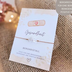 Talisman Armband Bergkristall Gesundheit, Gute Besserung Glückbringer Lieblingsmensch Geschenkidee Genesung Mutmacher Schmuck beste Freundin