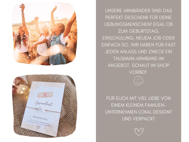 Talisman Armband Bergkristall Gesundheit, Gute Besserung Glückbringer Lieblingsmensch Geschenkidee Genesung Mutmacher Schmuck beste Freundin