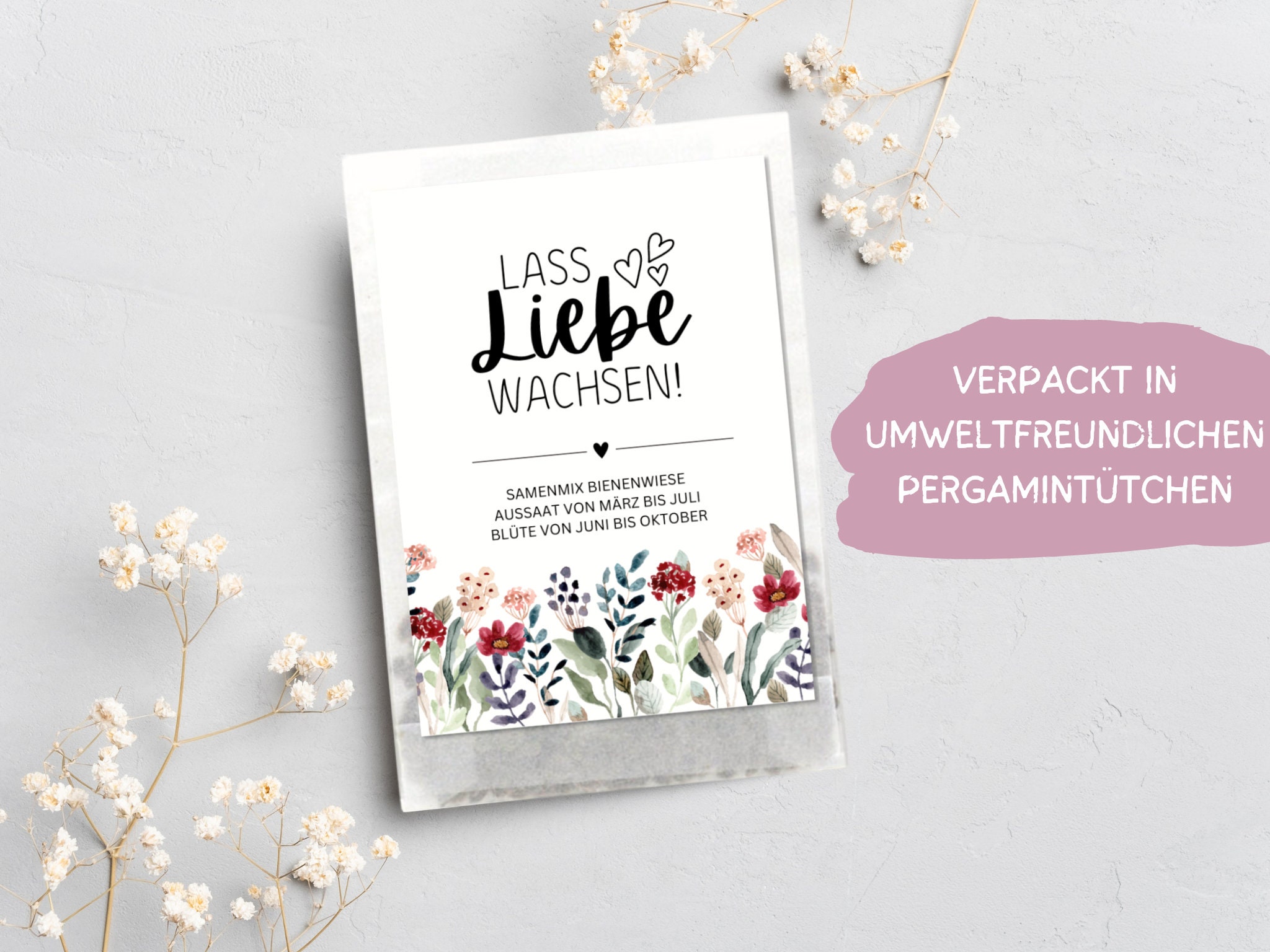 Hochzeit Gastgeschenk Blumensamen, Gastgeschenk Hochzeit Samen