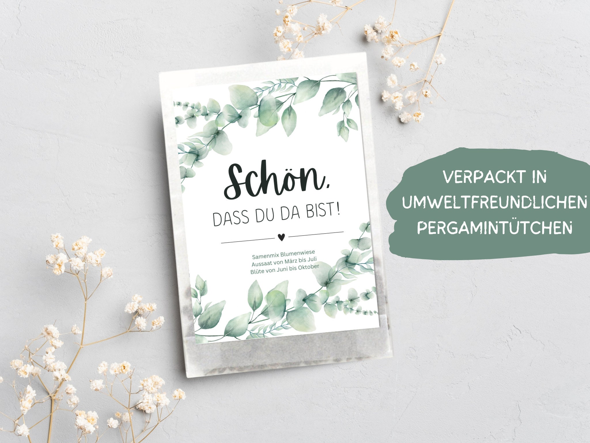 Hochzeit Gastgeschenk Blumensamen, Eukalyptus Gastgeschenk Hochzeit