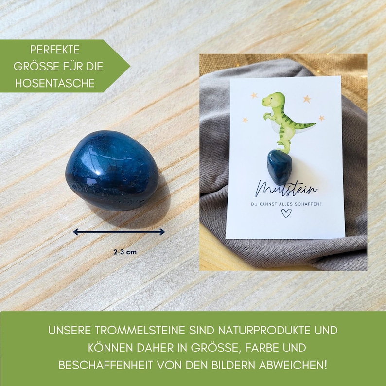 Mutstein Einschulung Junge Dino, Schulkind Mutmacher Geschenk Schulanfang, Füllung Schultüte Glücksbringer, Schulstart Glücksstein Prüfung