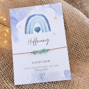 Grünes Armband Hoffnung Optimismus Aventurin, Talisman Schutz Lieblingsmensch Geschenk, Mutmacher Schmuck beste Freundin Glücksbringer Frau