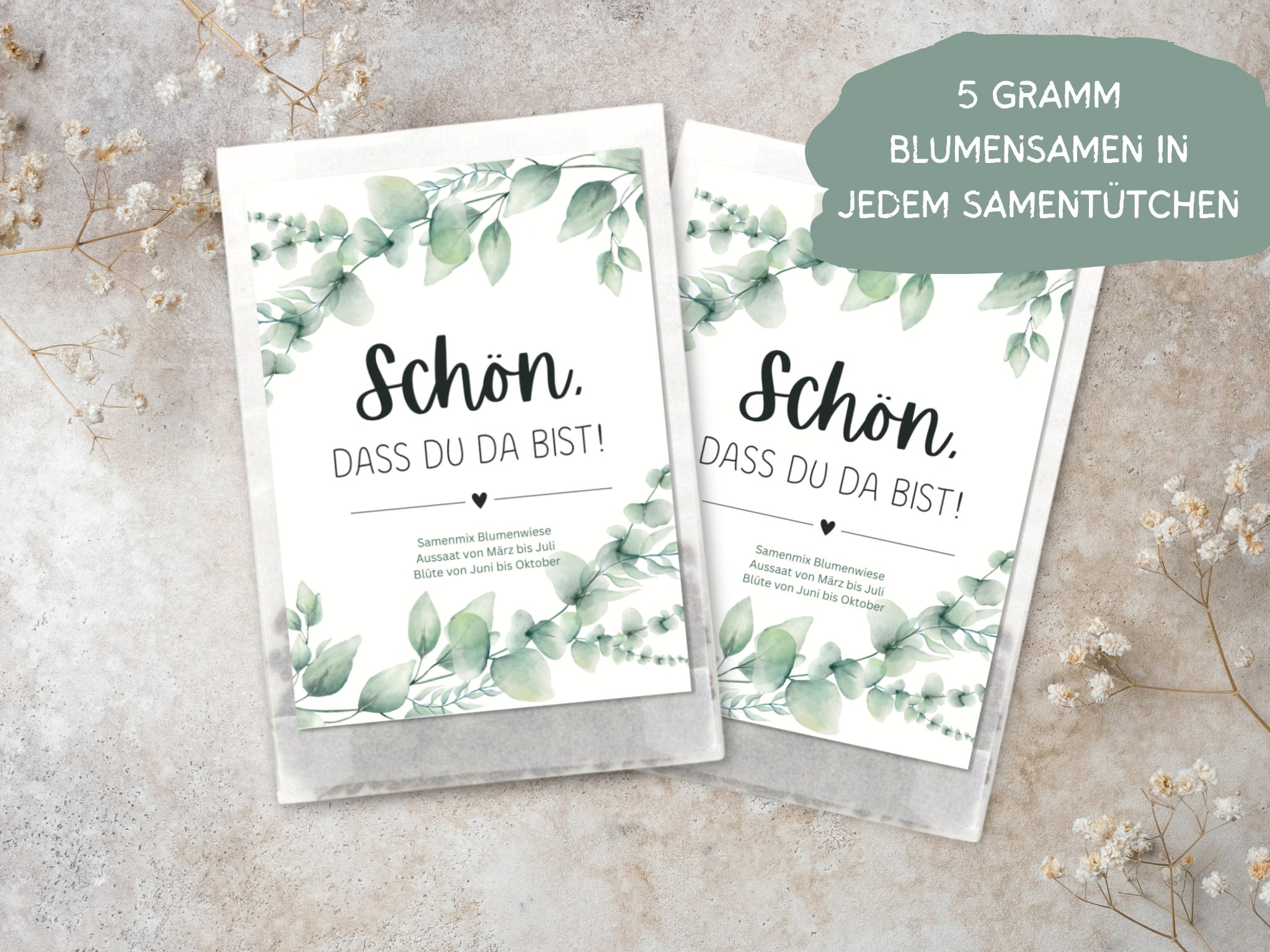 Hochzeit Gastgeschenk Blumensamen, Eukalyptus Gastgeschenk Hochzeit