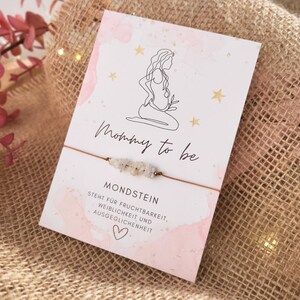 Glücksbringer Armband Schwangerschaft Mondstein, Talisman Glückarmband Geschenk Mommy to be, Schutzarmband werdende Mama Babyparty Geburt