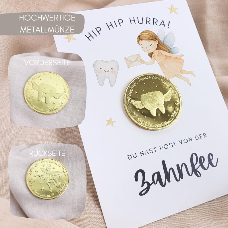 Geschenk von Zahnfee Post Wackelzahn Münze Zahnfee Brief Zahnlücke personalisierbares Geschenk Zahnfee Junge Belohnung Tooth Fairy Idee