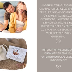 Puzzle Reise Gutschein Überraschung Mann individuell, kreative Rätsel Geschenkidee Reiseliebhaber personalisierbarer zum Selbstausfüllen