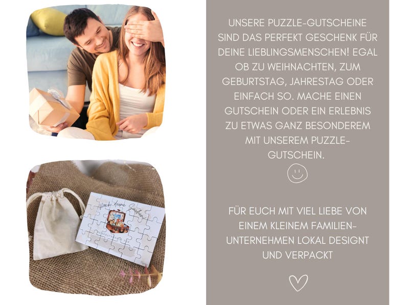 Puzzle Reise Gutschein Überraschung Mann individuell, kreative Rätsel Geschenkidee Reiseliebhaber personalisierbarer zum Selbstausfüllen
