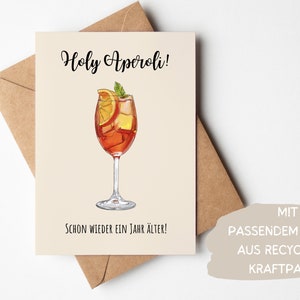Lustige Grußkarte Holy Aperoli, Humorvolle A6 Klappkarte Freundin Happy Birthday, Spritz Geburtstagskarte Freund, Geschenk Glückwunschkarte
