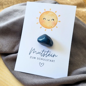 Mutstein Einschulung Kind, Schulkind Mutmacher Geschenk Schulanfang, Füllung Schultüte Glücksbringer, Schulstart Glücksstein Sonne Prüfung
