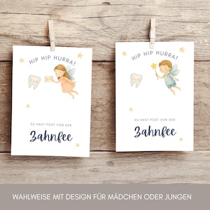 Geschenk von Zahnfee Post Wackelzahn Münze Zahnfee Brief Zahnlücke personalisierbares Geschenk Zahnfee Junge Belohnung Tooth Fairy Idee