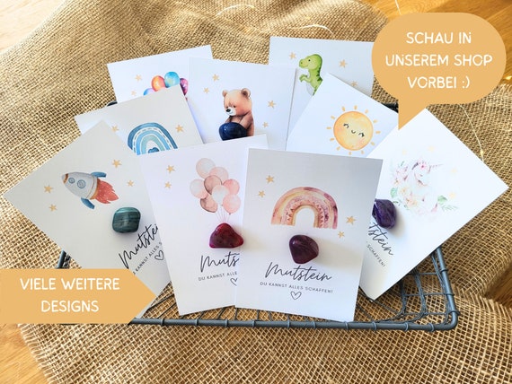 Einschulung Geschenk Glücksstein - Mutmacher Für Jungen, 9x9cm Mit Geschenkbox