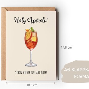 Lustige Grußkarte Holy Aperoli, Humorvolle A6 Klappkarte Freundin Happy Birthday, Spritz Geburtstagskarte Freund, Geschenk Glückwunschkarte
