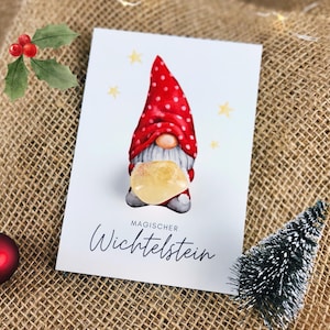 Wichtelgeschenk Glückstein Adventskalender, Wichtelschatz Glücksbringer Elf, Weihnachten Kind Nikolaus Geschenkidee Wichteltür Wichtelhaus