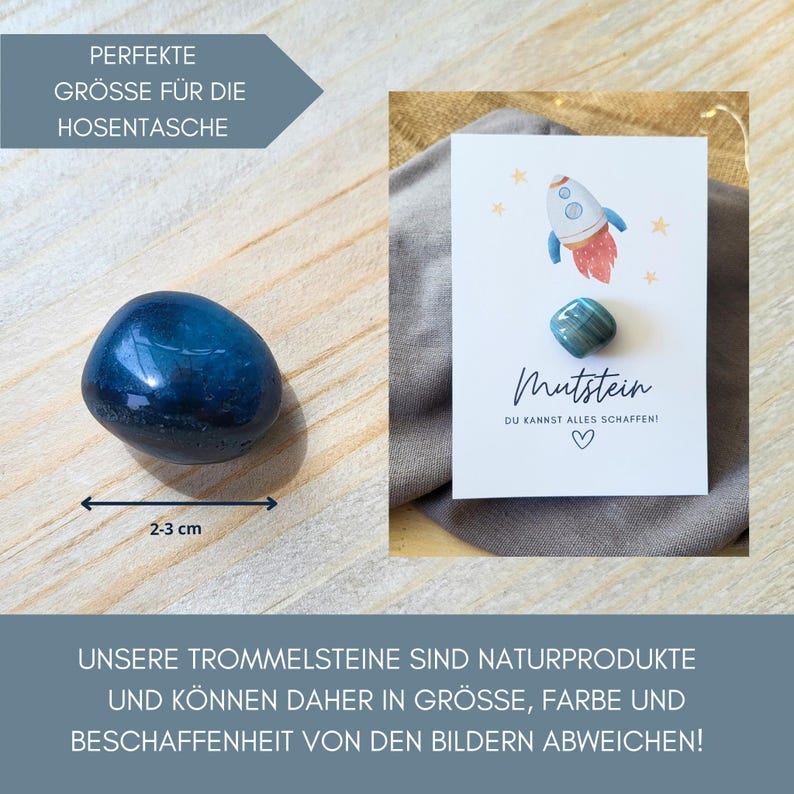 Mutstein Einschulung Junge Rakete, Schulkind Mutmacher Geschenk Schulanfang, Füllung Schultüte Glücksbringer, Schulstart Glücksstein Prüfung