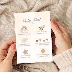 Kita Dankeskarte Erzieherin A6, Boho Geschenk Abschied Kindergarten Klappkarte, Tagesmutter Dankeschön Grußkarte, Abschiedsgeschenk Erzieher