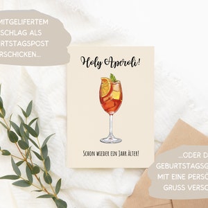 Lustige Grußkarte Holy Aperoli, Humorvolle A6 Klappkarte Freundin Happy Birthday, Spritz Geburtstagskarte Freund, Geschenk Glückwunschkarte